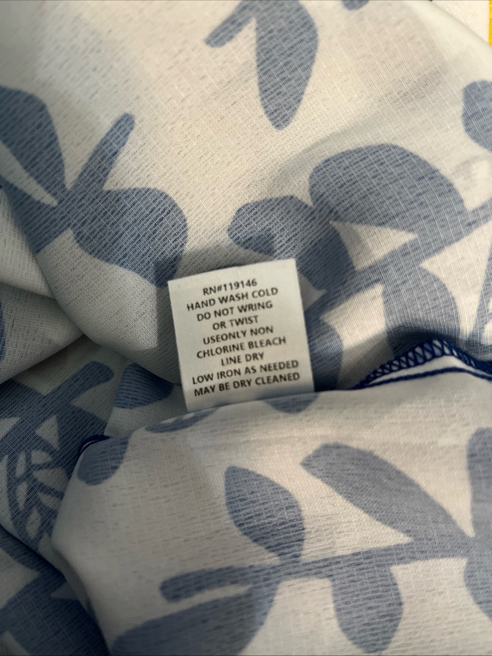 JODIFL White Blouse with Navy Blue Leaf Print and Neon Embroidered Yoke Sz S - Picture 4 of 9